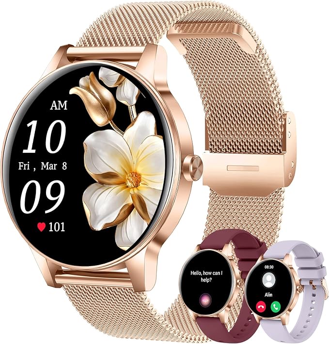 Smart Watch for Women(Answer/Make Calls), 1.27" HD Screen Fitness Tracker with Heart Rate/Sleep Monitor, 130+ Sport Modes IP68 Waterproof Activity Tracking, Smartwatch for Android Phones iPhone