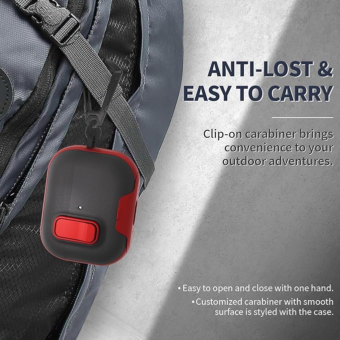 for AirPods Pro 3 Case with Lock,TPU Leather Texture Durability Anti-Lost & Shockproof Protective Cover Accessories with Cleaning Kit in Keychain for Apple AirPod Pro 3 Generation 2025(Red/Black)