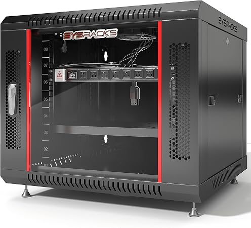 9U Wall Mount Server Rack Cabinet – 19" Network Rack Enclosure, 18" Deep Data Rack Cabinet with Fan, PDU & Shelf for IT Equipment, Switches and Patch Panel