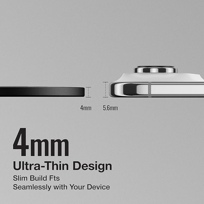 AMAZINGthing [Titan PRO MagFlex Grip Removable Phone Grip & Kickstand, Dual-Magnetic Mount, MagSafe-Compatible for iPhone 17/16/15/14/13/12 and MagSafe Cases Black