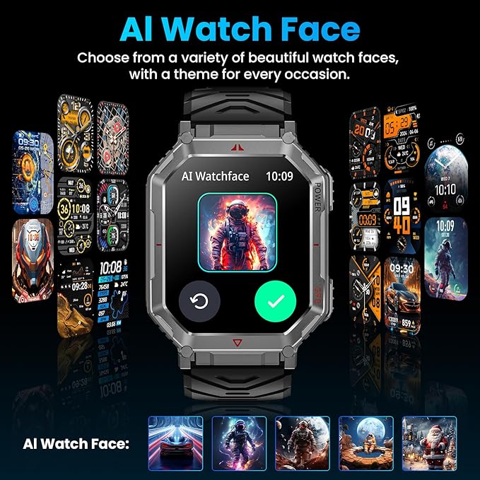 GPS Military Smart Watch for Men，GPT Voice Assistant，Smartwatch with LED Flashlight，2.01" HD Display Bluetooth Call，Fitness Tracke with Multiple Sports Modes，Compatible with Android & iOS