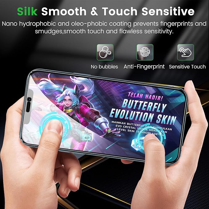 3 Pack Privacy Screen Protector for iPhone 12 Pro Max 6.7 Inch with 3 Pack Camera Lens Protector, Anti Spy Tempered Glass Film, Anti-Scratch, Touch Sensitive, Case Friendly