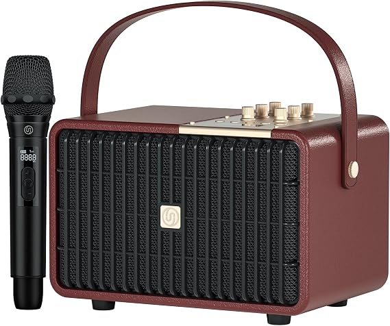 Portable Bluetooth Speaker 240W Peak Power Wireless Speaker Loud (Burgundy)