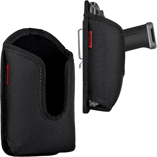 Scanner Holster Handle Series - Thick Quality, Large, Heavy Duty, Sturdy Metal Belt Clip, Durable, Pocket-Friendly, Compatible with Zebra Barcode, Black