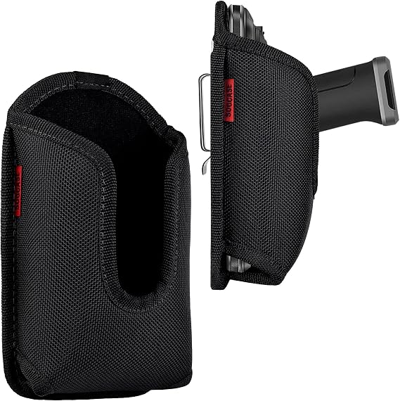 Scanner Holster Handle Series - Thick Quality, Large, Heavy Duty, Sturdy Metal Belt Clip, Durable, Pocket-Friendly, Compatible with Zebra Barcode, Black