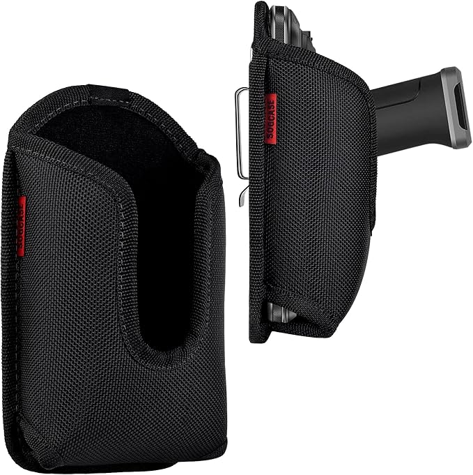 Scanner Holster Handle Series - Thick Quality, Large, Heavy Duty, Sturdy Metal Belt Clip, Durable, Pocket-Friendly, Compatible with Zebra Barcode, Black