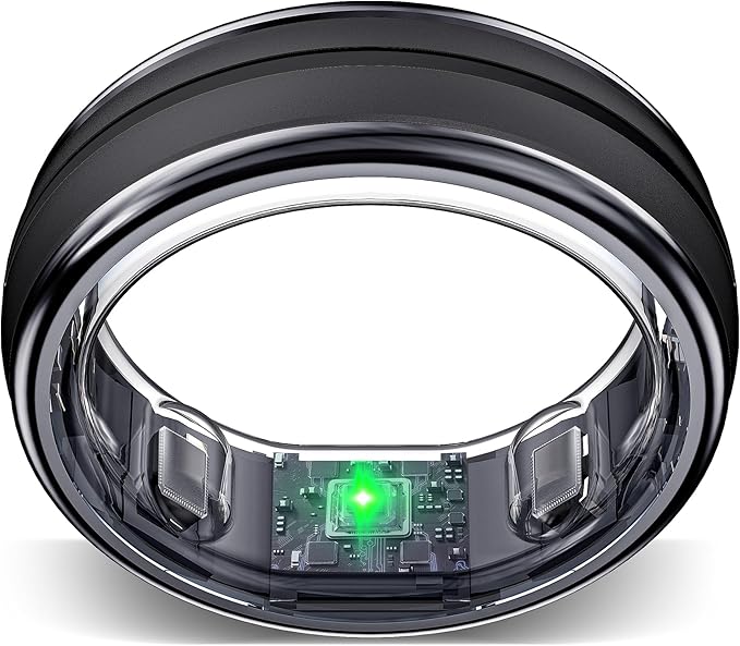 Smart Ring for Women Men, Minimalist Health Ring with Heart Rate, Step Counting, Calories, 5ATM Waterproof Smart Rings for iPhone and Android, No Subscription(Black 10)