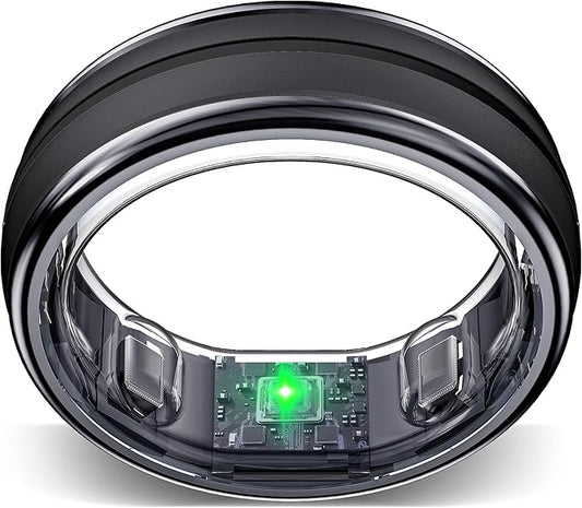Smart Ring for Women Men, Minimalist Health Ring with Heart Rate, Step Counting, Calories, 5ATM Waterproof Smart Rings for iPhone and Android, No Subscription(Black 10)