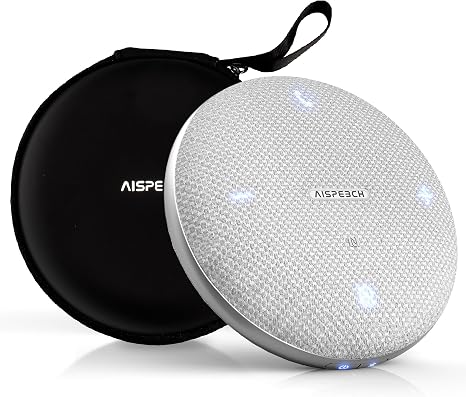 Conference Speaker and Microphone for Online Meetings and Remote Work, Gray
