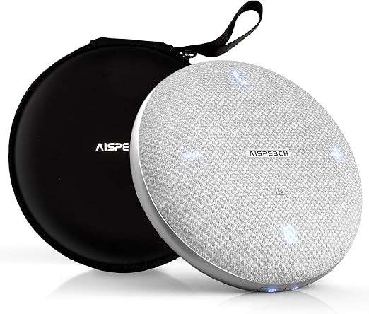 Conference Speaker and Microphone for Online Meetings and Remote Work, Gray