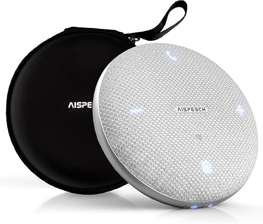 Conference Speaker and Microphone for Online Meetings and Remote Work, Gray