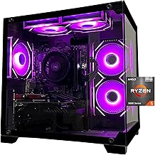 SKYESEV Gaming Desktop Computer PC,AMD Ryzen 5 5600,RTX3050 6GB,32GB DDR4