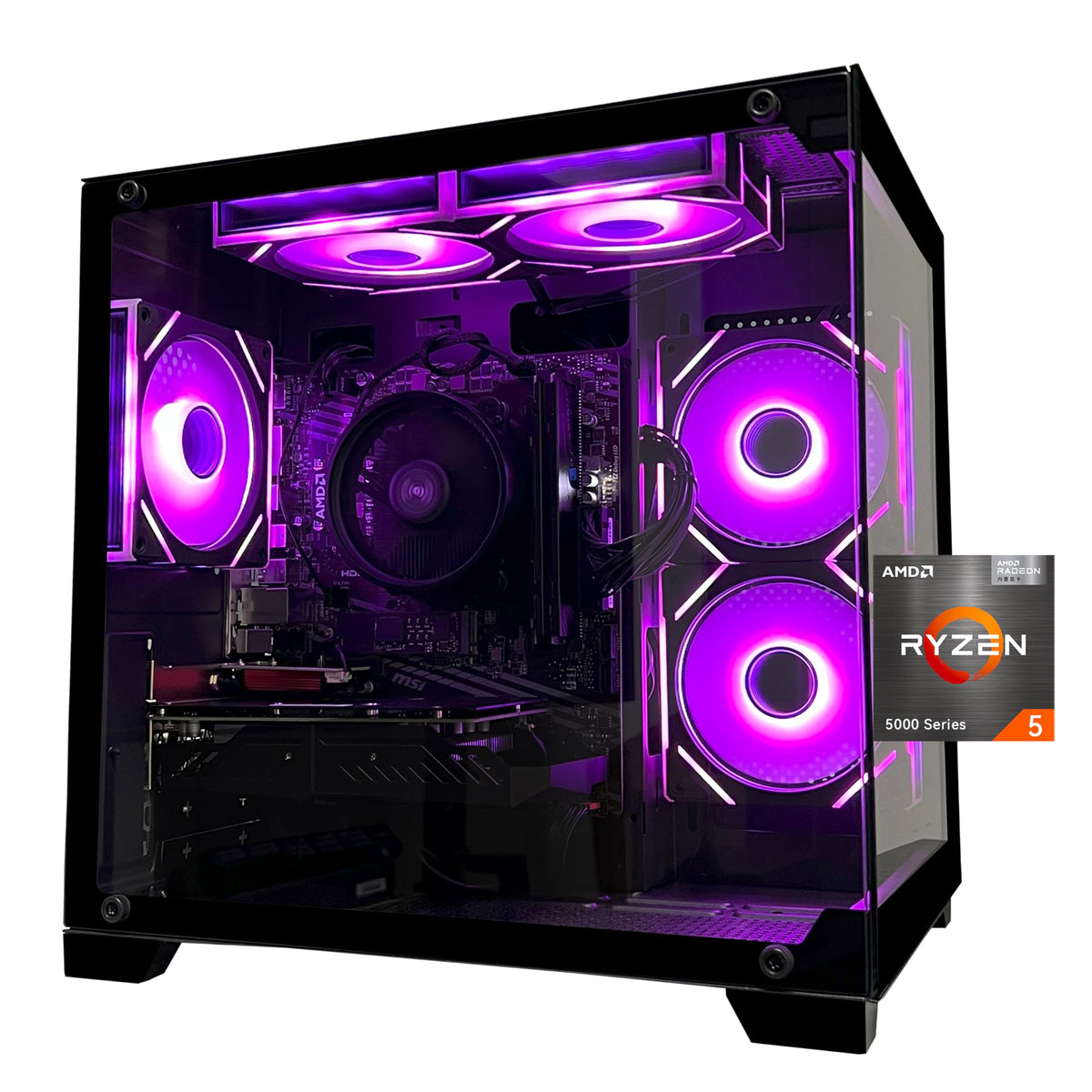 SKYESEV Gaming Desktop Computer PC,AMD Ryzen 5 5600,RTX3050 6GB,32GB DDR4