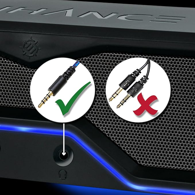 ENHANCE SB1 Computer Speakers High Excursion Soundbar - USB Powered Computer Sound Bar, Under Monitor Speaker with 10W Peak, LED Volume Control Knob, Headset Pass Through, Gaming Soundbar for PC