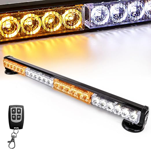 Wireless Remote Control Battery Emergency Lights Bar Amber/White
