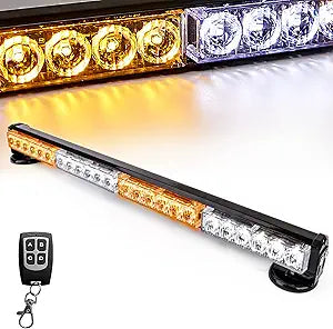 Wireless Remote Control Battery Emergency Lights Bar Amber/White