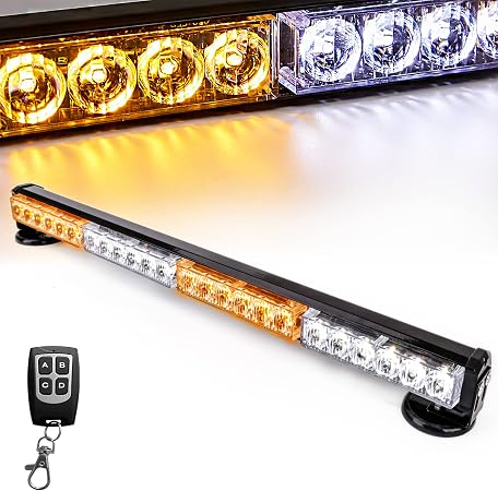 Wireless Remote Control Battery Emergency Lights Bar Amber/White