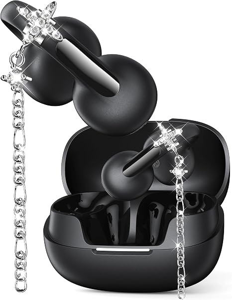 Open Ear Earbuds with Dangling Star Jewelry Earrings
