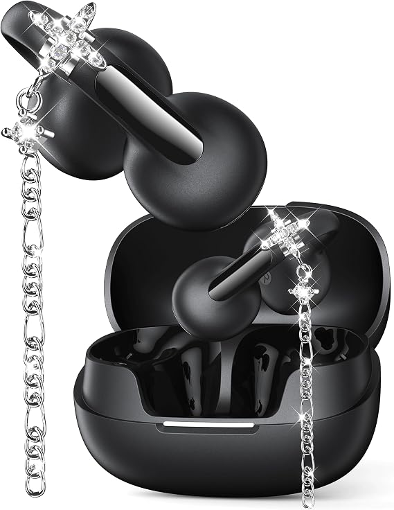 Open Ear Earbuds with Dangling Star Jewelry Earrings