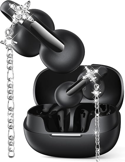 Open Ear Earbuds with Dangling Star Jewelry Earrings