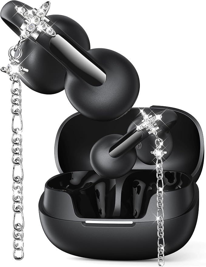 Open Ear Earbuds with Dangling Star Jewelry Earrings