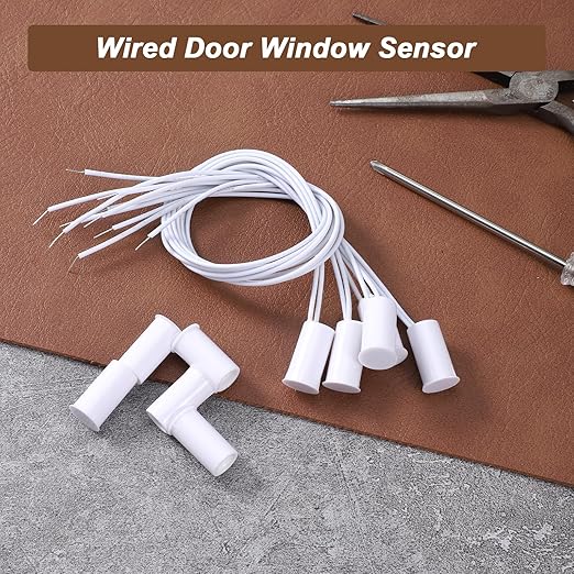 5 Sets Magnetic Door Switch RC-33 NC Recessed Wired Security Window Door Sensor Alarm Contact Sensor for Alarm System (White)