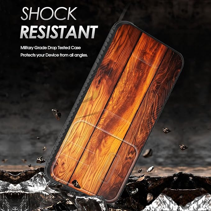 for Galaxy S26 Plus Case Built in Slide Camera Lens Cover,Heavy Duty Shockproof Protection Dual Layer Case for Samsung Galaxy S26 Plus 6.7" 2026,Vintage Wood Texture