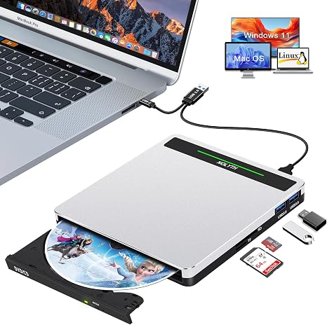 External CD Drive for Laptop: Portable DVD ROM Burner Plug & Play - Image 5