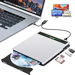 External CD Drive for Laptop: Portable DVD ROM Burner Plug & Play - Image 1