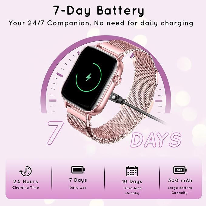 Smart Watch for Women (Answer/Make Calls) 1.83" HD 3 Bands Smartwatch Compatible Android iPhone Phones with Fitness Step Tracker/Heart Rate/Sleep Monitor, 120+ Sports Modes IP68 Waterproof