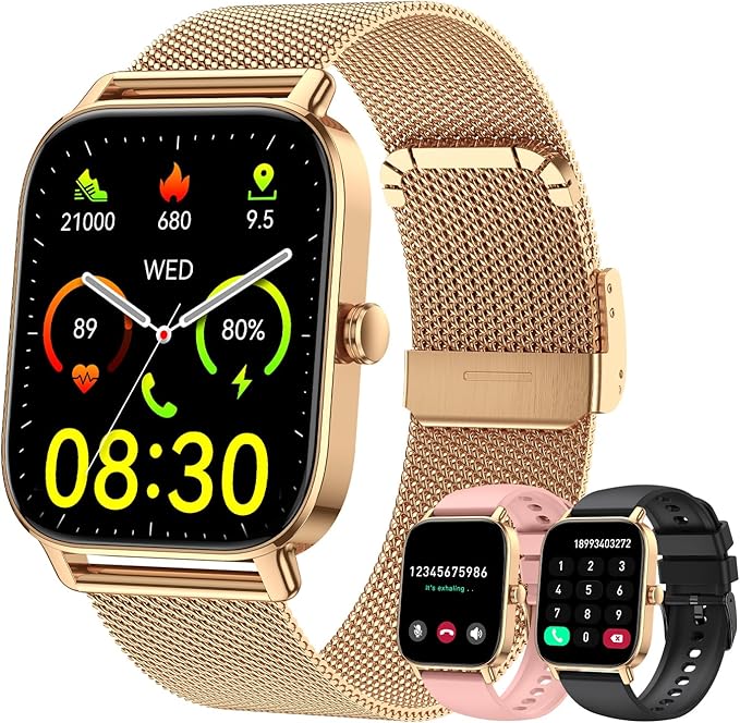 Smart Watch for Women Men Fitness: Make Answer Call Digital Mens Watches Waterproof Running Smartwatch for Android Phone iPhone Samsung Compatible Heart Rate Monitor SpO2 Pedometer Step Tracker