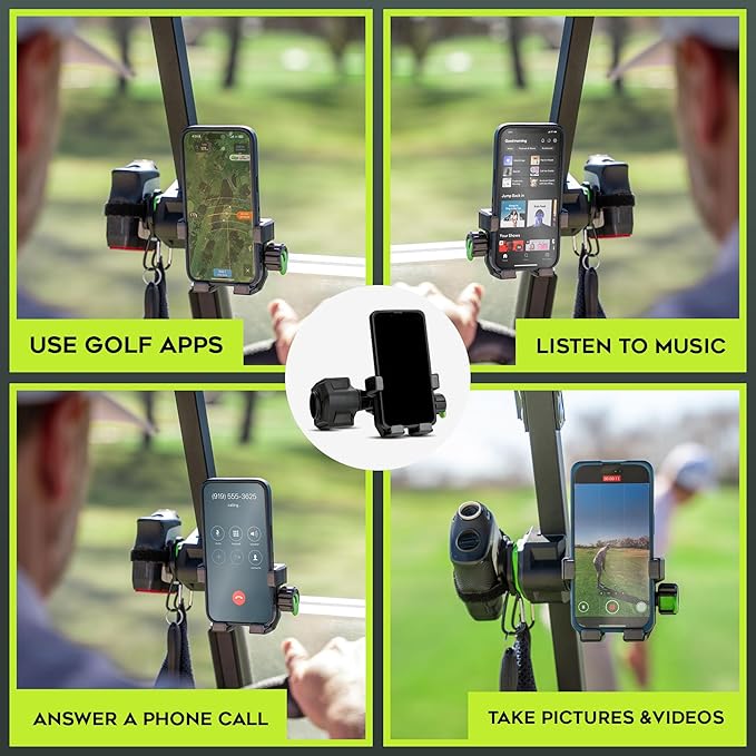 Method Golf RiderStack Pro Pack- Magnetic Golf Cart Phone Holder Plus Range Finder Magnetic, MagStack Microfiber Towel and Club Brush with MagStack Tile- Compatible with EZGO, Club Car and Yamaha