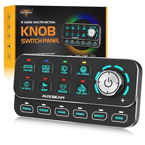 Auxbeam Knob Switch Panel KS-80 4 Modes, 3 Effects, 2 Backlight & Dimming