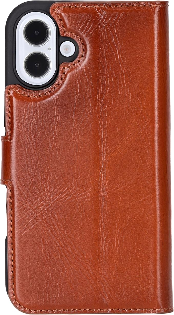 BLACKBROOK for iPhone 16 Plus Case with Card Holder, Carter Full Grain Leather, 2-in-1 Folio Flip Case for MagSafe Wireless Charging, RFID Blocking, 4 Card Slots, Compatible with iPhone 16 Plus
