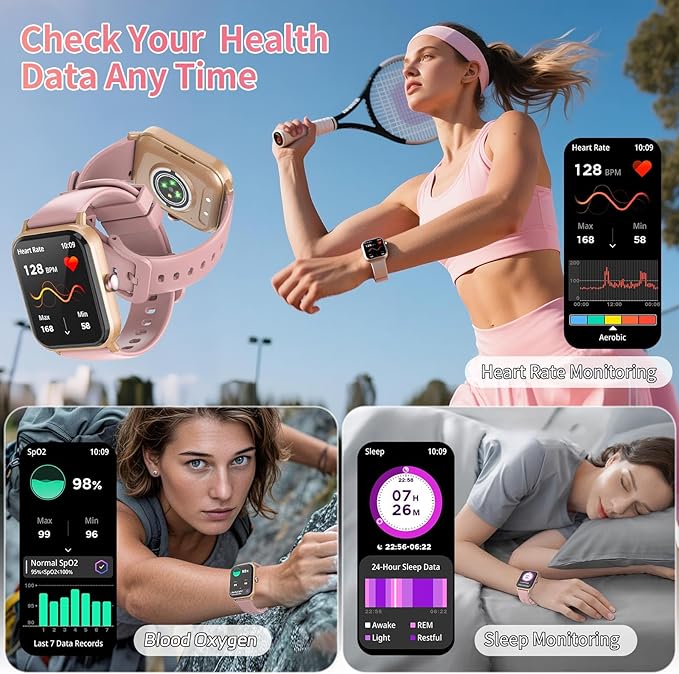 Smart Watch for Men Women with Calling, 1.83" Fitness Tracker with Heart Rate/Sleep Monitor, Step Tracker, New Gen Fitness Watch with 120+ Sports Modes, IP68 Waterproof Smartwatch for Android/iOS Pink