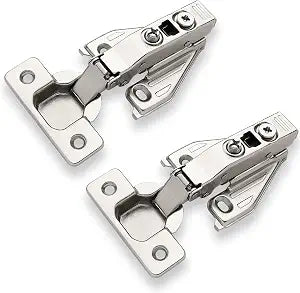 DecoBasics (2 PCS) Full Overlay Soft Close Cabinet Hinges for Kitchen Cabinets - 105° Face Frame Concealed Cabinet Door Hinge -3 Way Adjustability -Clip on Plate & Matching Screw 4 Easy Installation