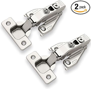 DecoBasics (2 PCS) Full Overlay Soft Close Cabinet Hinges for Kitchen Cabinets - 105° Face Frame Concealed Cabinet Door Hinge -3 Way Adjustability -Clip on Plate & Matching Screw 4 Easy Installation