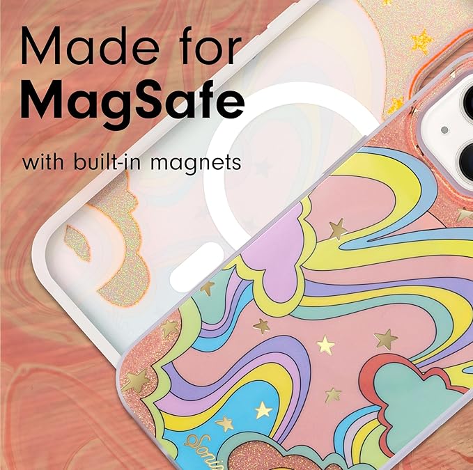 Sonix Case for iPhone 15 Plus, iPhone 14 Plus | Compatible with MagSafe | 10ft Drop Tested | Illusion Rainbow