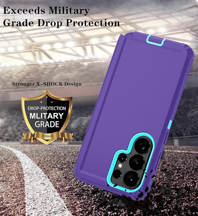 ONOLA Phone Case for Samsung Galaxy S26 Ultra Case with HD Screen Protector, Heavy Duty Shockproof & Dropproof 3-Layer Cover Phone Case for Galaxy S26 Ultra 6.9'',PurpleSkyBlue