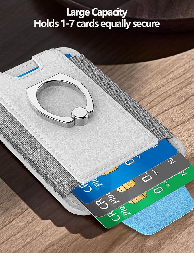 For Magsafe Wallet with Grip, 6-Card Holder, Stronger Magnetic Card Wallet Holder for iPhone 17/16/15, iPhone 14/13/12 Series, Leather Magnetic Phone Wallet with Privacy Flap, RFID Blocking, Grey