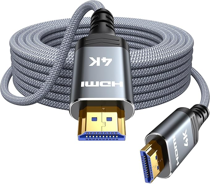Highwings 4K Fiber Optic HDMI Cable 50FT Long - Unidirectional 4K HDR Braided HDMI Cord, 18Gbps High Speed with Ethernet/ARC, 3D, HDCP 2.2, ARC, Compatible for PS-5/4/3/4K HDTV/Streaming Media