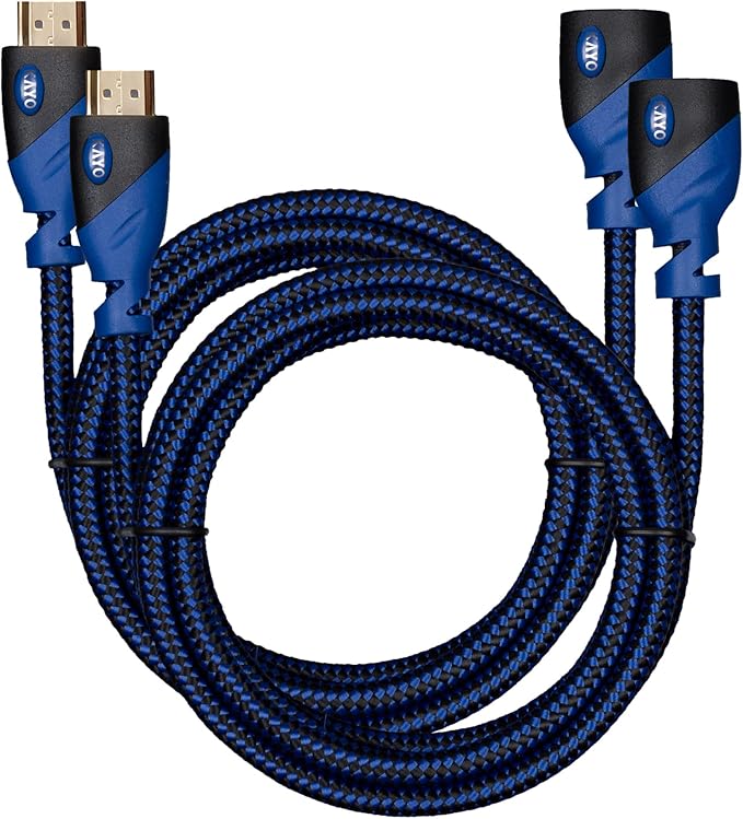 HDMI Extender - Male to Female Extension Cable - 6 Feet (2-Pack) High-Speed HDMI Cable (2.0b) 4k Resolution - Supports: 3D, HD, 2160p, Ethernet, Audio Return (Latest Version) HDCP 2.2 Compliant - 6ft