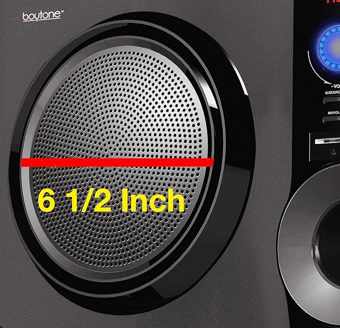 Boytone 60W Wireless Bluetooth Speaker with Powerful Bass, FM Radio, Remote Control - For Phone, Laptop, Aux-in, USB/SD