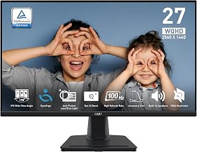msi PRO MP275Q 27 Inch WQHD Office Monitor - 2560 x 1440 IPS Panel, 100 Hz, Eye-Friendly Screen, Built-in Speakers, Tilt-Adjustable - HDMI 2.0b, DP (1.2a) - Image 1