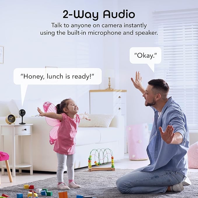 Geeni Look 2K 4MP Smart Indoor Security Camera – 1440p Ultra HD WiFi Pet & Baby Monitor with 2-Way Audio, Motion Detection Zones, 10m Night Vision, & USB-C Power – Works with Alexa & Google Assistant
