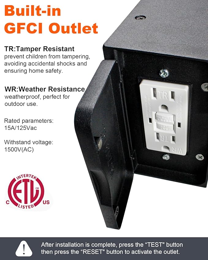 2-Pack Motion Sensor Outdoor Lights with GFCI Outlet Built-in, Exterior Porch Lights Wall Mount with 3 Modes, Anti-Rust Outside Lanterns for Home, Entry, Backyard, Patio, 120V