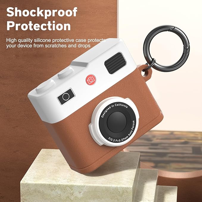 Valkit Compatible Airpods 3rd Generation Case Cover with Cleaner Kit, Cute Camera Design Airpods 3 Gen Case 2021 with Keychain Shockproof Soft Silicone Protective Case for Airpod 3rd Gen Charging Case