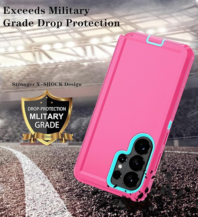 ONOLA Phone Case for Samsung Galaxy S26 Ultra Case with HD Screen Protector, Heavy Duty Shockproof & Dropproof 3-Layer Cover Phone Case for Galaxy S26 Ultra 6.9'',PinkSkyBlue