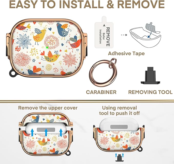 Maxjoy for AirPods Pro 3rd Generation Case with Lock, Cute AirPods Pro 3 Case Lock Protective Hard Air Pod Pro 3 Cover for Women Men with Keychain for Airpod Pro 3rd Gen Cover 2025