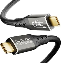 ZIKNYDO 80Gbps for Thunderbolt 5 Cable 3.3FT/1m, USB 4 2.0 Cable 120Gbps Bandwidth for 16K/Dual 8K Displays, PD3.1 240W Charging, for Thunderbolt 4, SSD, MacBook M4 Pro/Max, eGPU, Mac mini M4 Pro - Image 1